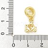 Rack Plating Brass Pave Colorful Cubic Zirconia Pumpkin Cart European Dangle Charms KK-Z067-38G-3