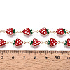 Brass Enamel Strawberry Link Chains CHC-N024-01KCG-3