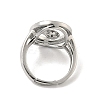 Brass Micro Pave Cubic Zirconia Adjustable Cup Peg Ring Settings KK-B166-03P-3
