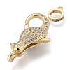 Brass Micro Pave Cubic Zirconia Lobster Claw Clasps ZIRC-M108-10A-G-2