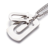 Non-Tarnish 304 Stainless Steel Split Initial Pendant Necklaces NJEW-L152-03U-2