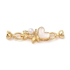 Brass Micro Pave Cubic Zirconia Fold Over Clasps KK-A227-15G-1