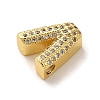 Brass Micro Pave Clear Cubic Zirconia Charms ZIRC-C009-01G-V-2