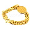 Brass Cuban Link Chain Bracelets Findings KK-G502-12G-3
