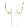 304 Stainless Steel Safety Chains Dangle Stud Earrings with Ear Cuff EJEW-JE04922-02-1
