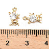 Brass Glass Charms KK-C054-20G-3