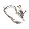 Polyester & Spandex Cord Rope Braided Human & Natural Cowrie Shell Charm Iron Chain Bag Decorative Chains AJEW-BA00173-01-5