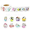 Round Paper Cat in Cup Cartoon Sticker Rolls X-PW-WG36611-01-1