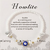 Synthetic Howlite & Glass Beads Stretch Bracelets IK4988-2-1