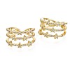 Brass Micro Pave Clear Cubic Zirconia Cuff Rings RJEW-S044-084-NF-2