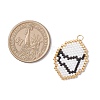 Glass Seed Beaded Twelve Constellations Pendants PALLOY-MZ00891-05-2
