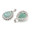 Natural Amazonite & Rhinestone Pendants G-K338-31P-04-2