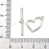 Heart Brass Toggle Clasps KK-G548-43P-01-4