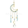 Moon & Star Brass Hanging Ornaments HJEW-TA00095-02-1