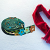 Velvet Handmade Flower Embroidered Lace Ribbons SRIB-WH0011-077B-7