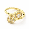 Cubic Zirconia Square Cuff Ring KK-A180-27G-1