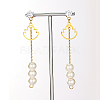 Golden 304 Stainless Steel Dangle Stud Earrings CL0746-4-2
