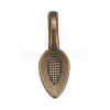 Tibetan Style Alloy Glue-on Flat Pad Bails X-MAB3348Y-NF-2