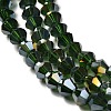 Transparent Electroplate Glass Beads Strands GLAA-F029-3mm-A25-3