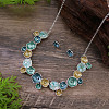 Flower Alloy Enamel Jewelry Set FS-WGE20A8-01-1