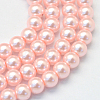 Baking Painted Pearlized Glass Pearl Round Bead Strands HY-Q003-4mm-70-1