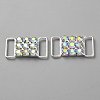 Brass Crystal Rhinestone Bikini Connectors/Buckle with Buttons. for Swimming Wear Bikini Decoration FIND-WH0161-67C-1