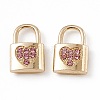 Alloy Light Rose Rhinestone Pendants ALRI-K049-03A-1