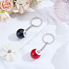 2Pcs 2 Colors Platinum Alloy Resin Keychains KEYC-BM0001-17-4