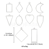 10Pcs Alloy Open Back Bezel Pendants PALLOY-YWC0002-02S-4