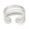 Non-Tarnish 304 Stainless Steel Multi Line Cuff Bangles for Women BJEW-L682-009P-2