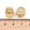 Brass Micro Pave Clear Cubic Zirconia European Beads CU-CBA765C-08G-3