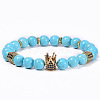 Natural Turquoise Beaded Stretch Bracelets for Women FY4673-2-1