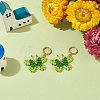 3 Pairs 3 Color Glass Braided Butterfly Dangle Leverback Earrings EJEW-TA00127-5