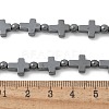 Round Cross Synthetic Non-Magnetic Hematite Beaded Necklaces NJEW-R020-03-5