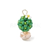 Glass Seed Beaded Cactus Pendants PALLOY-MZ00860-02-1