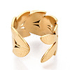 Leaf 304 Stainless Steel Cuff Ring Components STAS-T066-61G-3
