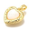 Brass Pave Natural White Shell Pendants KK-K388-78G-2