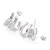 Clear Cubic Zirconia Round Stud Earrings EJEW-G350-02P-2