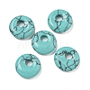 Synthetic Turquoise Donut/Pi Disc Charms G-G142-02O-1