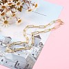 Brass Textured Paperclip Chain Necklaces NJEW-JN03392-5
