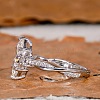 Brass Micro Pave Clear Cubic Zirconia Finger Rings FS-WG5249E-01-3