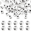 20Pcs White Cube Letter Silicone Beads 12x12x12mm Square Dice Alphabet Beads with 2mm Hole Spacer Loose Letter Beads for Bracelet Necklace Jewelry Making JX432U-1