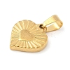 304 Stainless Steel Heart Pendants STAS-R162-01G-04-2