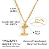 304 Stainless Steel Bamboo Initial Pendant Necklaces for Men Women WM4386-6-1