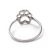 Non-Tarnish 201 Stainless Steel Paw Print Finger Ring RJEW-J051-25P-3