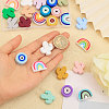 24Pcs 24 Styles Silicone Focal Beads SIL-CA0002-84-3