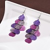 430 Stainless Steel Heart Dangle Earrings EJEW-A137-09P-01-3