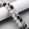 Natural Tourmalinated Quartz Beads Strands G-P336-02A-8mm-5