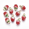 Golden Plated Alloy Enamel Charms X-ENAM-WH0004-01G-1