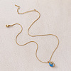 Vintage European 304 Stainless Steel Half Oval Pendant Necklaces for Women PK1289-5